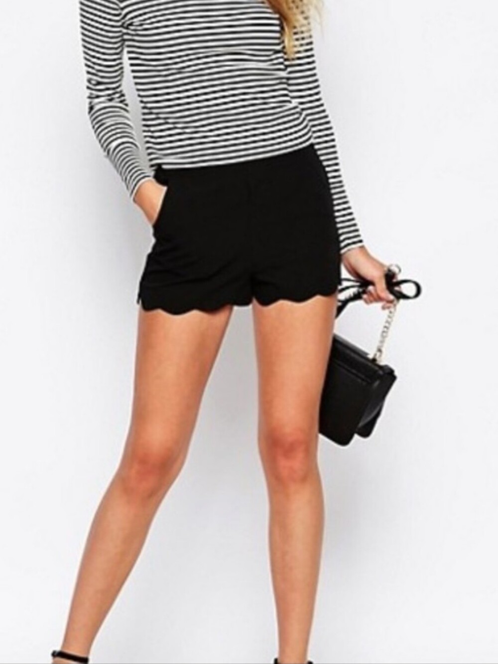 Asos Scallop Hem Shorts
